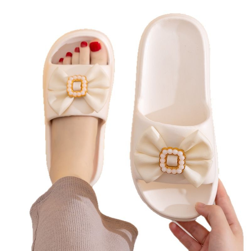 Free shipping new slippers women trendy fashionable butterfly bow lightweight simple beach outdoor indoor slippers