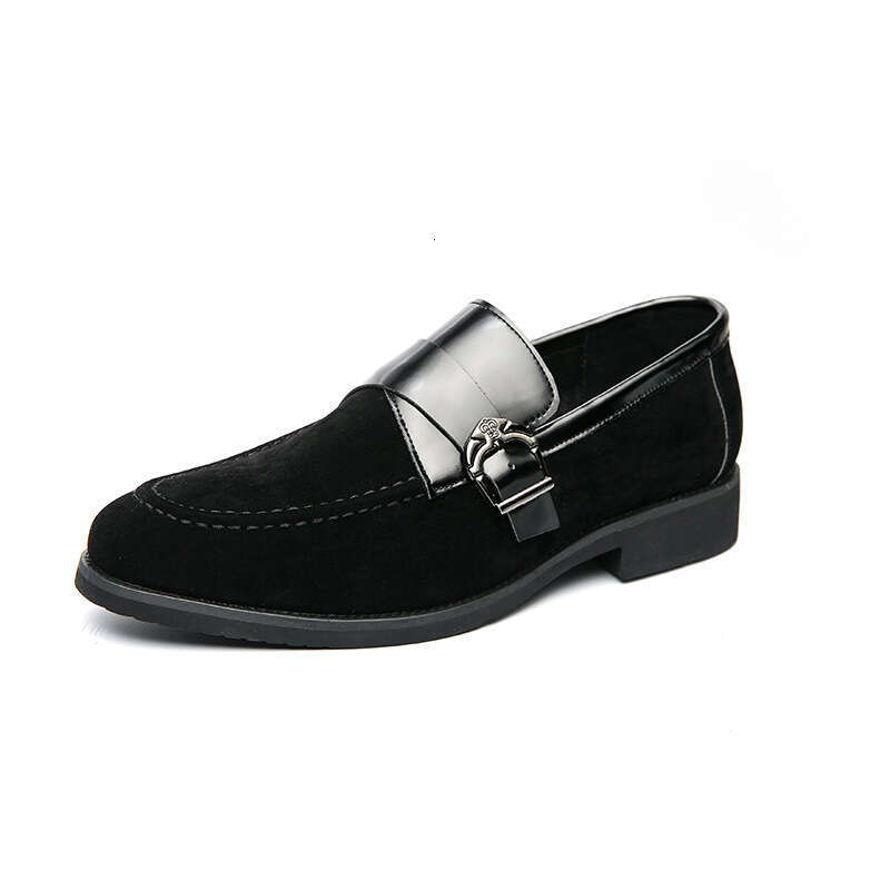 Large size, low fit, one foot lazy seasonal trend pointed leather shoes, outdoor solid color men's shoes