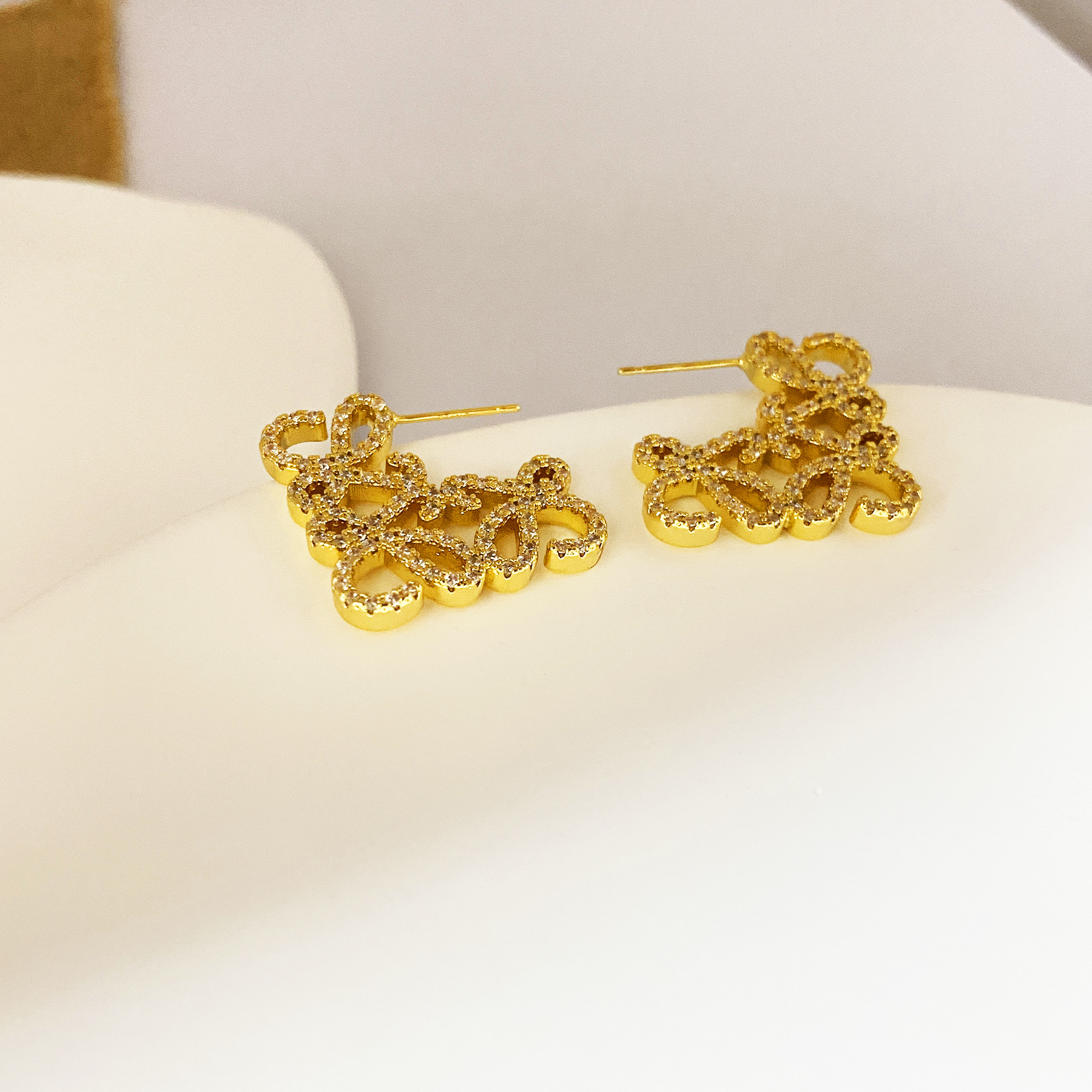 Semi Hollowed Out Sier Gold Color Earrings jewelry Women's Exquisite Gifts accessories