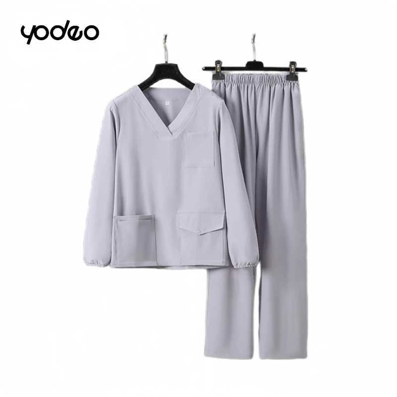 Operating room hand washing clothes shortlong sleeved suits doctor surgical gowns Vneck fashionable pharmacy nurse uniform J251103