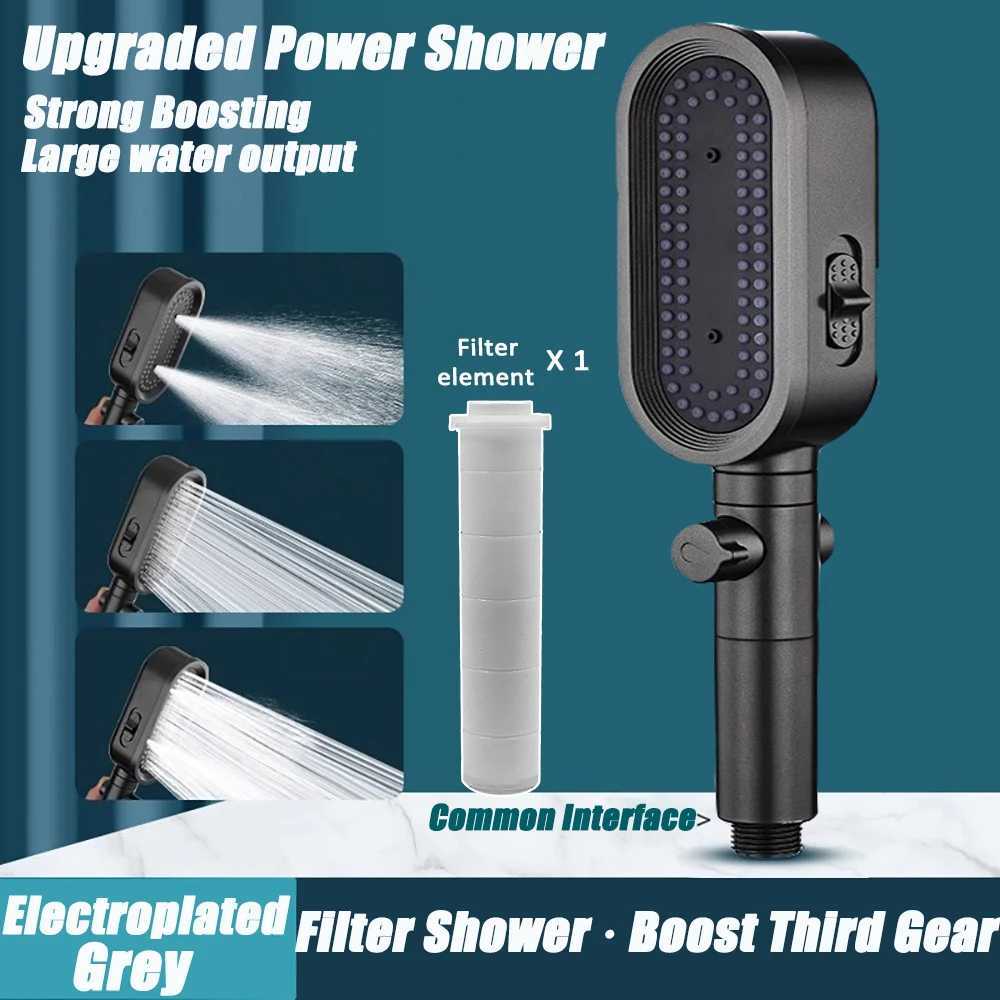 3 In 1 High Pressure Shower With Filter Handheld Adjustable Button Bathro Shower Water Saving Bathro Accessories Y251103qw
