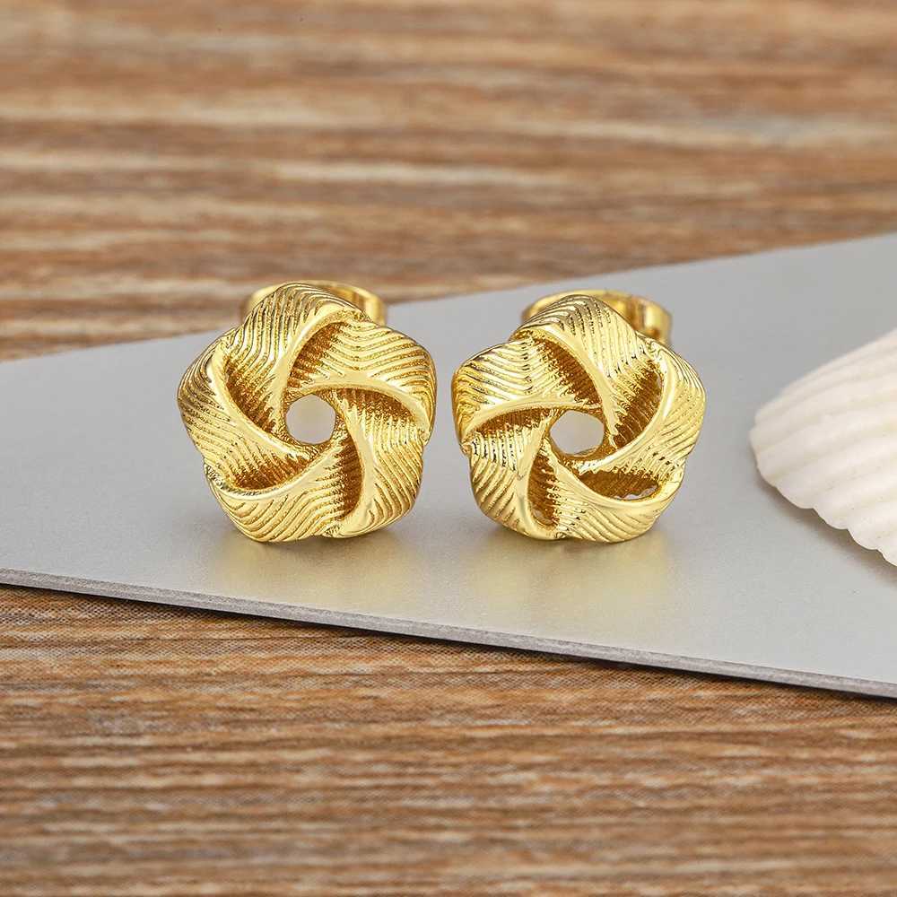 Nidin New Trendy Flower Hollow Design Charm Earrings For Women Elegant Aesthetic Ear Jewelry Accessories Fine Gifts C251103