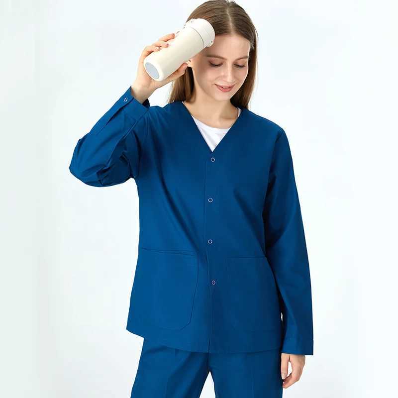 Long Sleeves Nurse Suits Scrub Set Women Medical Uniform Set Workwear Veterinary Dental Assistant Doctor Working Outfit 206 J251103