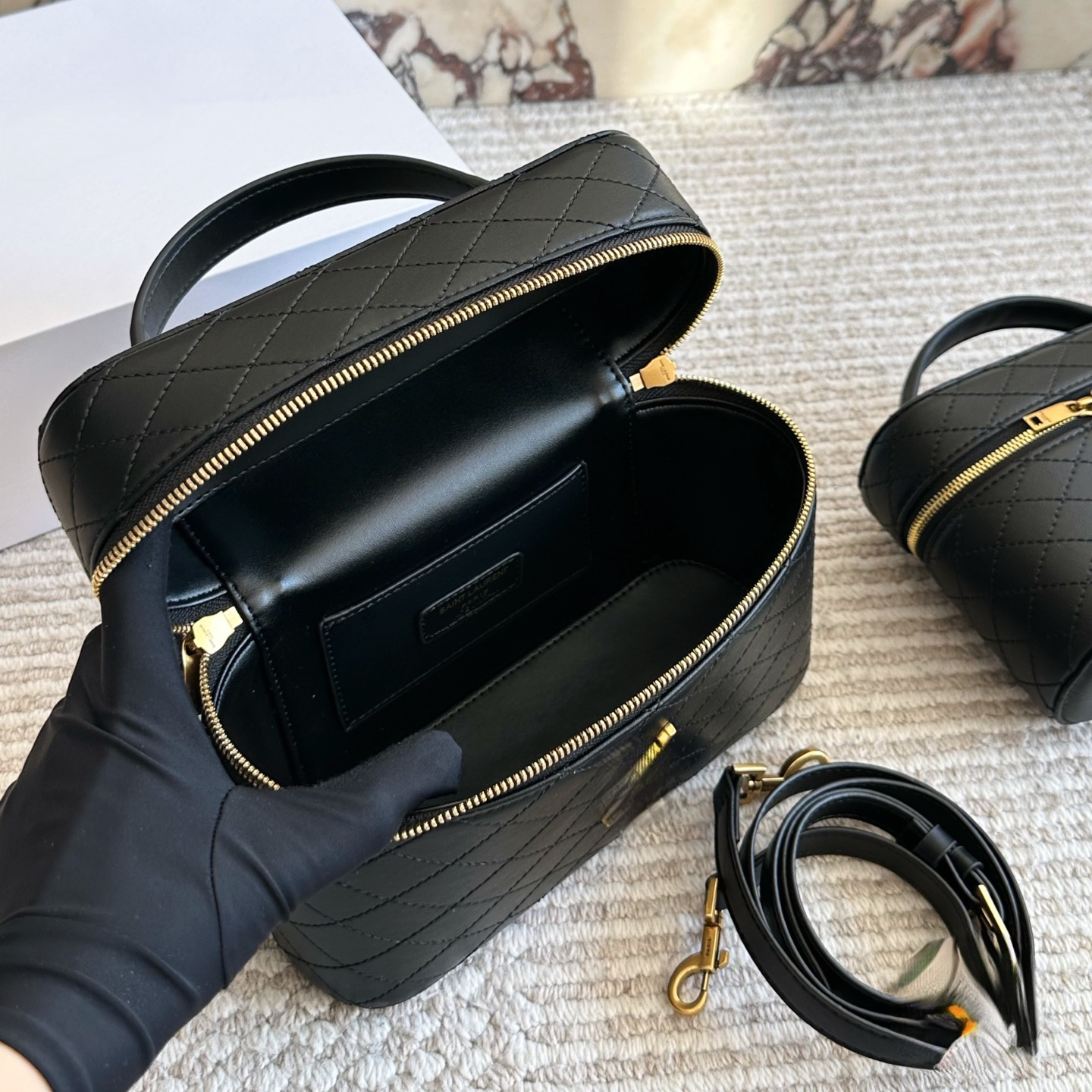 New genuine leather diamond-shaped box bag, hand-held, shoulder, crossbody women's bag, mini cosmetic bag