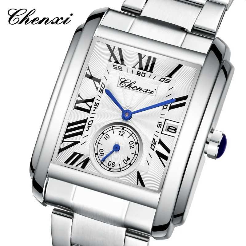 CHENXI 8216 Quartz Watches Fashion Simple Business Simple Silvery Stainless Steel Strap Wristwatches for Men relgios masculinoW251104