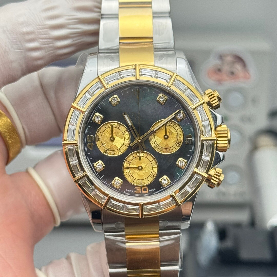 PPM watch diameter 40 cm with 4801 movement 4130 movement sapphire glass mirror Mosan diamond ring mouth stainless steel case