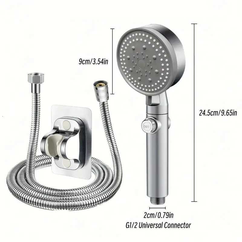 Grey High Pressure 5 Modes Hand Held Shower Set Filter with OnOff Pause Universal Bathro Accessories Y251103