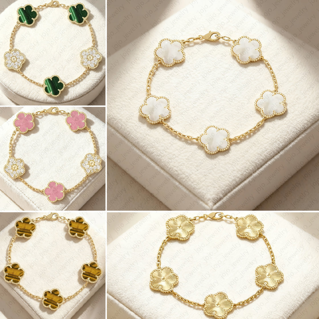 New pattern luxury 15mm clover bracelet designer jewelry fashion charm bracelets for women 18K gold silver black white red green brand bracelet gold bracelet woman