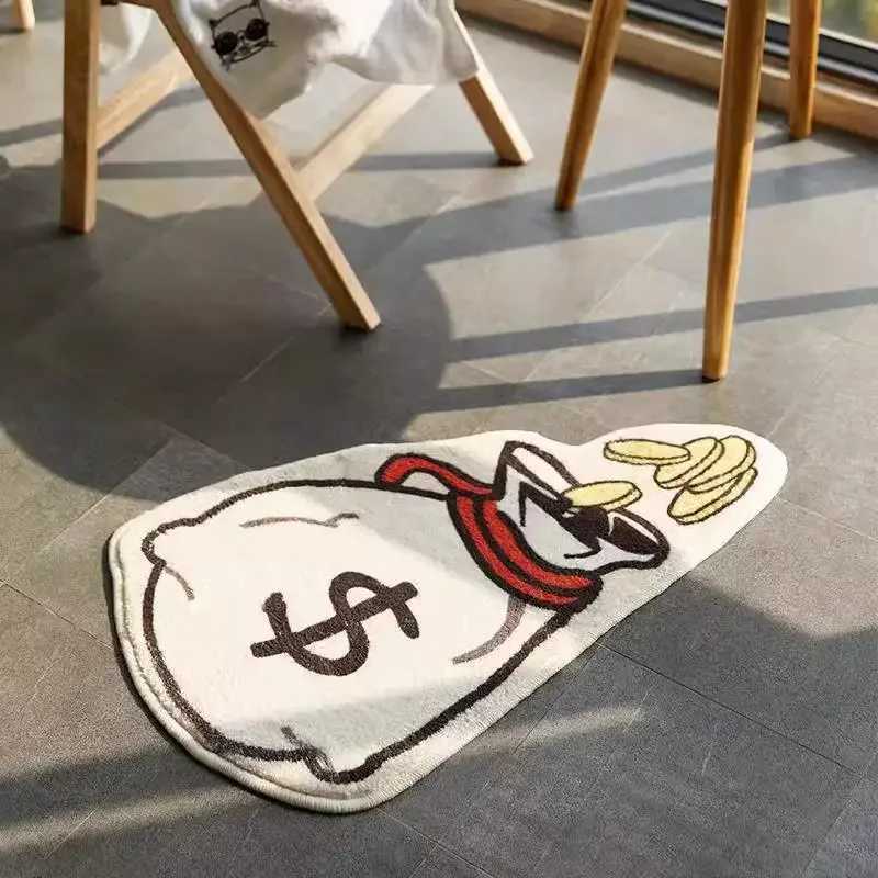 Cartoon Money Bag Imitation Cashmere Carpet Soft Insulation Non-Slip Toilet Bathroom Door Mat Balcony Carpet Home Decor C251103