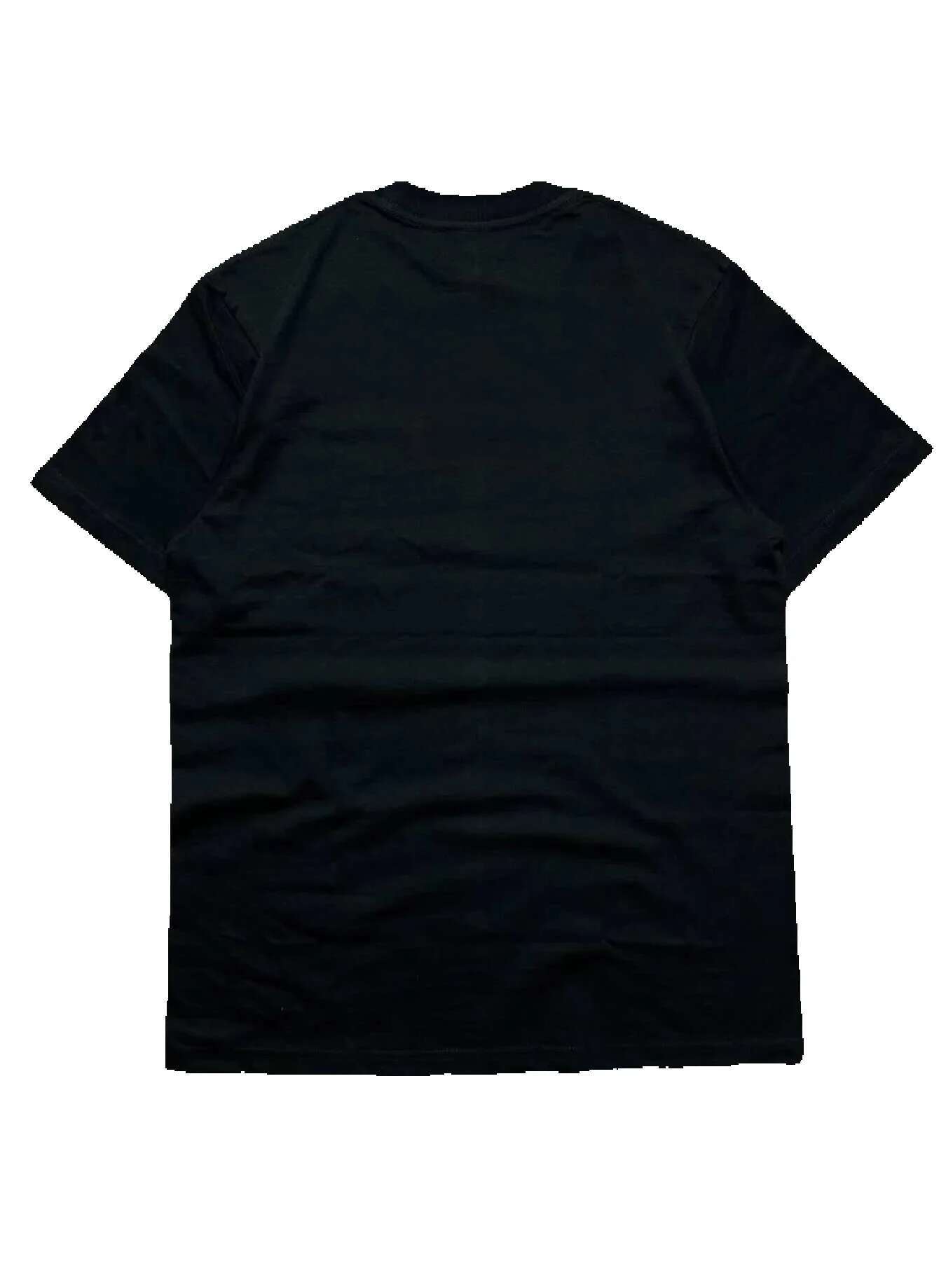 Men's black round neck short sleeved T-shirt, 200g cotton clothing, heat transfer printing with religious theme printed on it