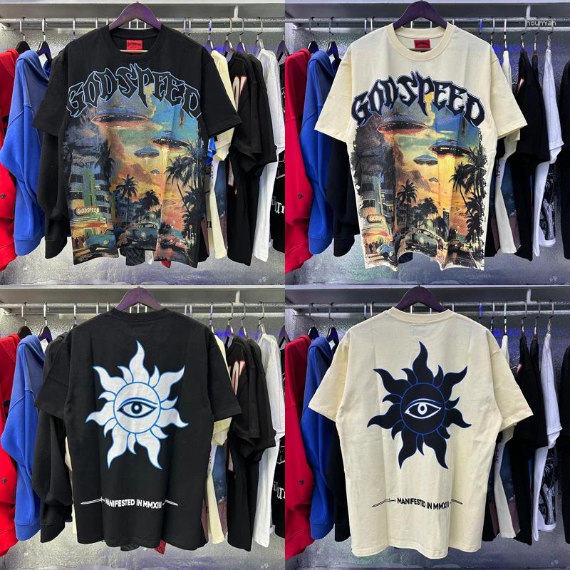 Designer Men's T Shirts Y2K Shirt Real Po Summer T-shirt City Pattern Printed Roundneck Cotton Trend Short Sleeve Top Size S-XL