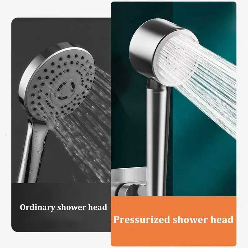 304 Stainless Steel Shower Nozzle Filter Booster Large Water Volume Handheld Household Universal Shower Set Y251103