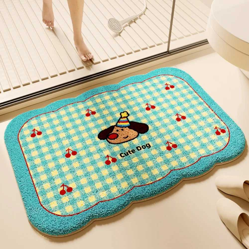 VIKAMA Non Slip Absorbent Bathroom Mat Wavy Textured Plush Rug Suitable for Bedrooms and Hallways Home Decor Rug C251103