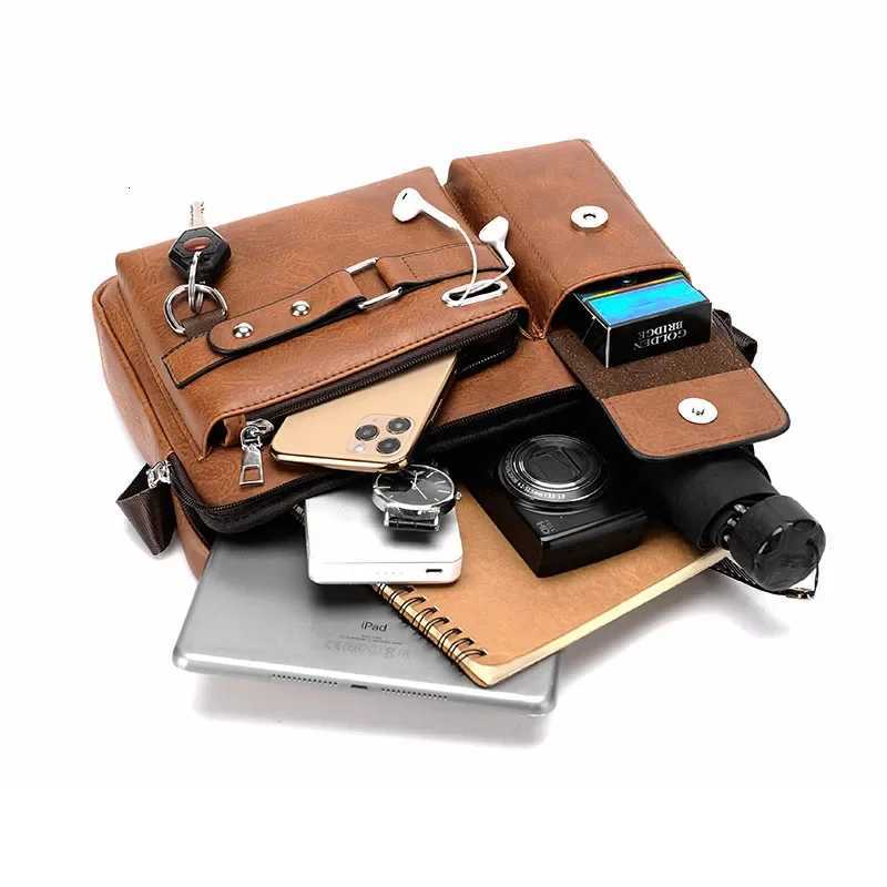 WEIXIER Mens Shoulder Bag Men Crossbody Bags PU Leather Handbag Capacity Men Messenger Bags Top handle Tote Bag for Male bolsosW251103