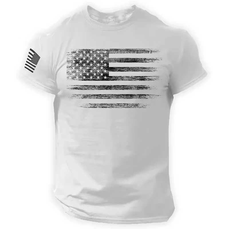 Mens T Shirt Gym 3d Print USA Flag Casual O Neck Short Sleeved Tops Tees Sportswear Street Pullover Outdoor Oversized Clothing X250403