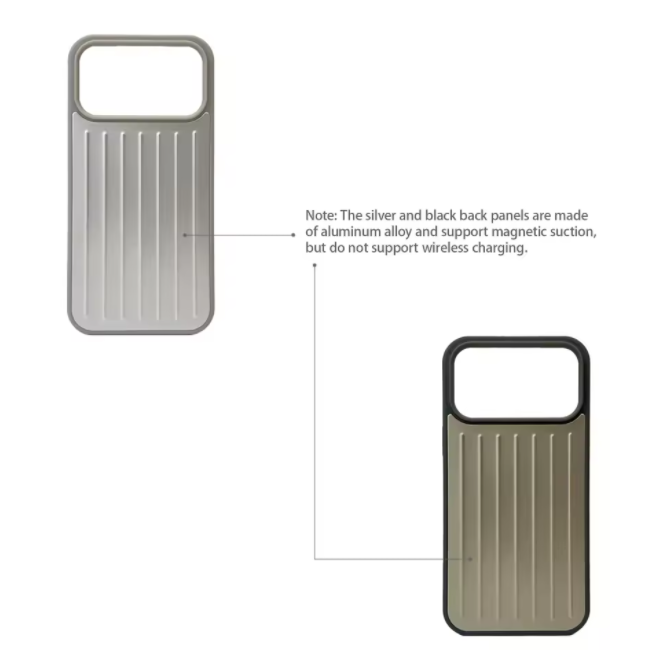 RIM phone case Suitcase iPhone 17 Pro Max Case - Titanium Aluminum Alloy Frame with MagSafe with magnetic suction Polycarbonate Weave Back Cover Prote