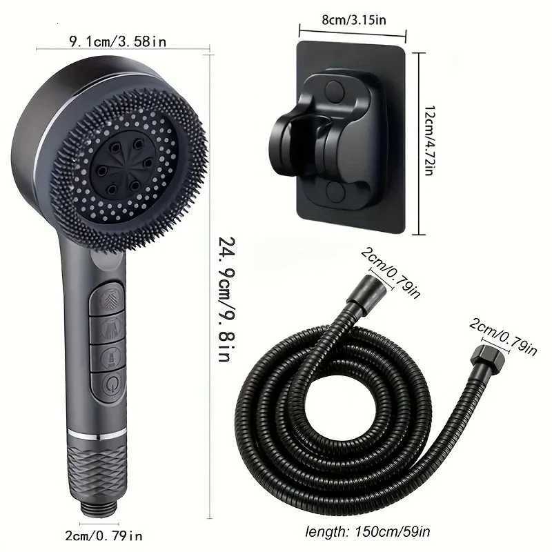 4 Modes Selfcleaning Shower Set with Silicone B OneKey Stop Water Massage High Pressure ABS Shower with Filter Y251103