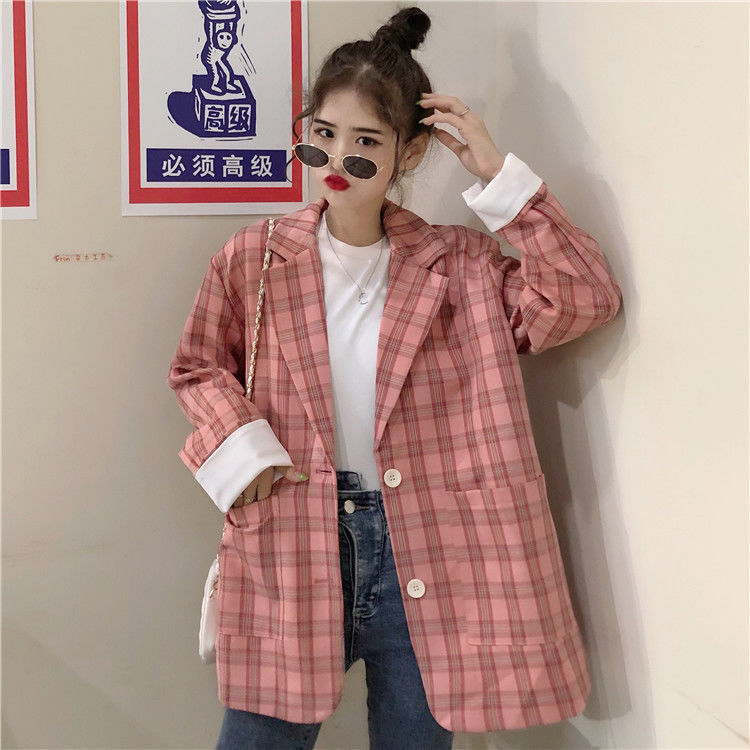 X41Trendy Euro-American Outfit: Cozy Springtime Women's Korean Pattern Small Suits