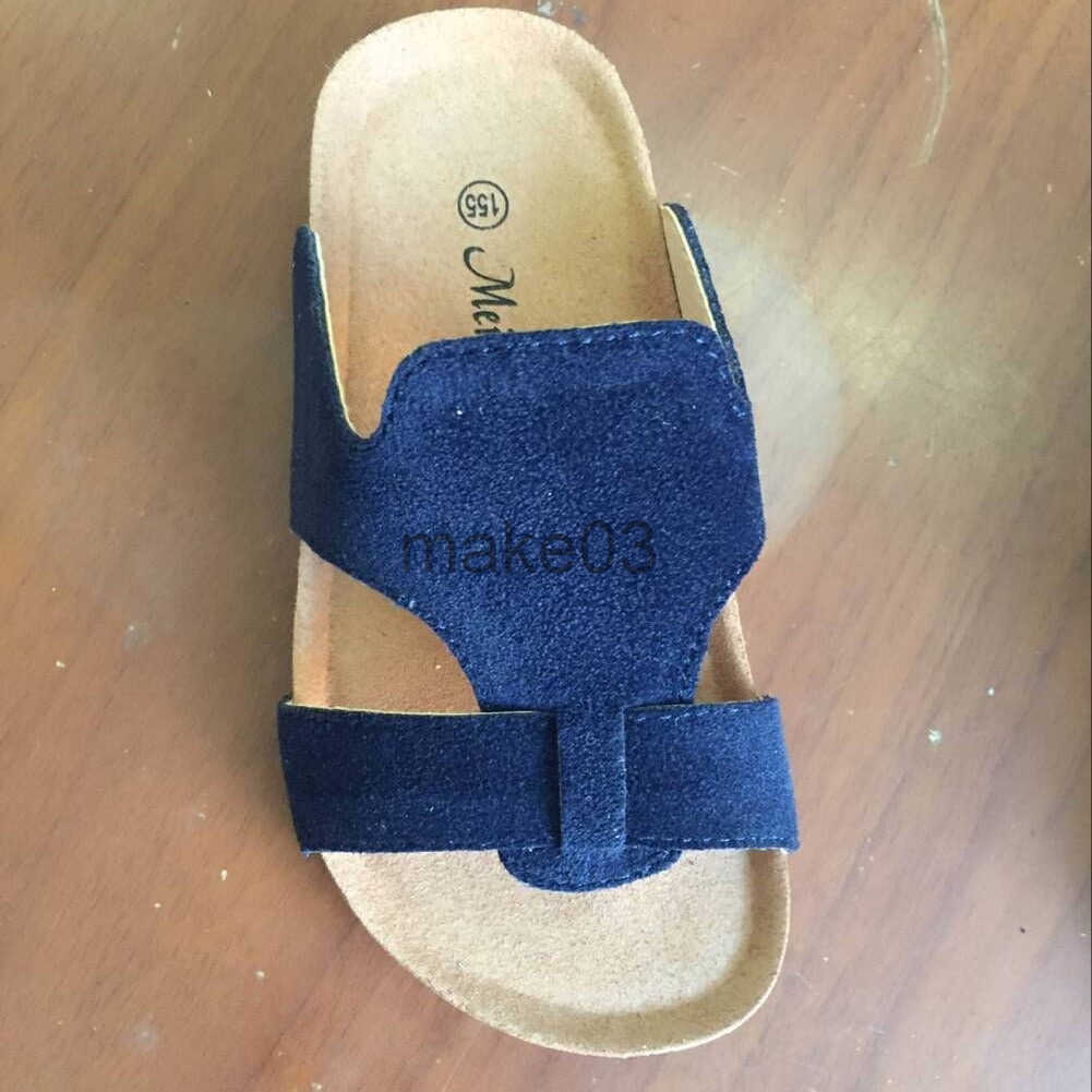 Handmade Childrens Slippers Summer New Wear resistant and Anti slip Cork Shoes Mens and Womens Sandals Cross Mirror J250403