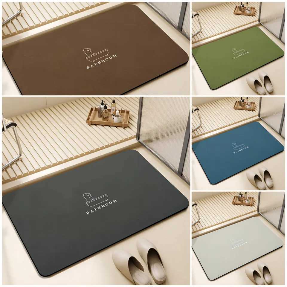 VIKAMA Bathroom Diatomite Floor Mat Solid Colour Minimst Bathroom Foot Mat Doorway Non-Slip Water-Absorbent Quick-Drying Mat C251103