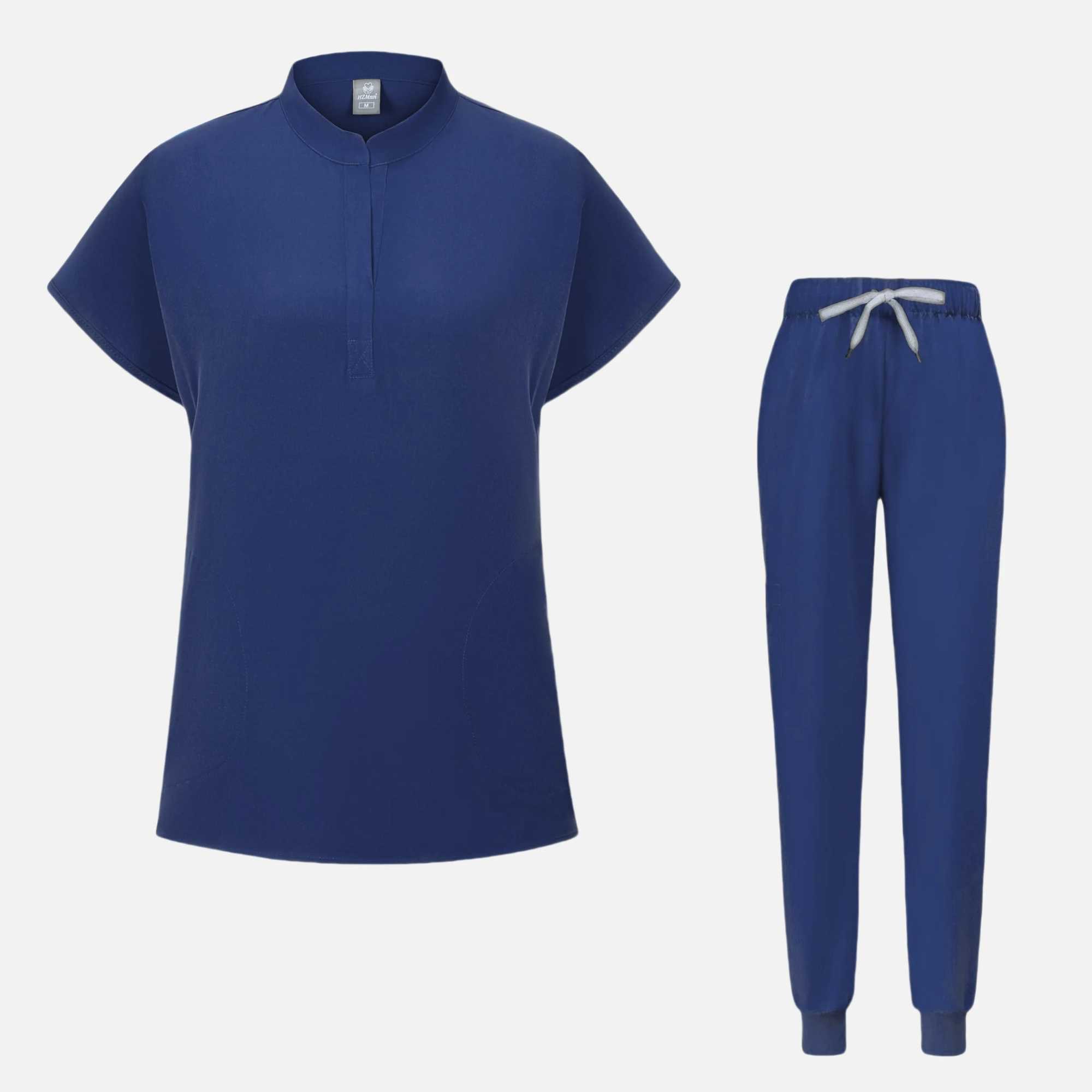 Topspant Medical Uniform Surgery Scrubs Shirt Short Sleeve Pet Shop Doctor Nurse Nursing Uniform Set Women Workwear Scrub J251103