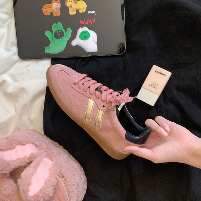 designer new Retro genuine leather women's German training versatile color-blocking round-toe lace-up casual sports sneakers and skate shoes