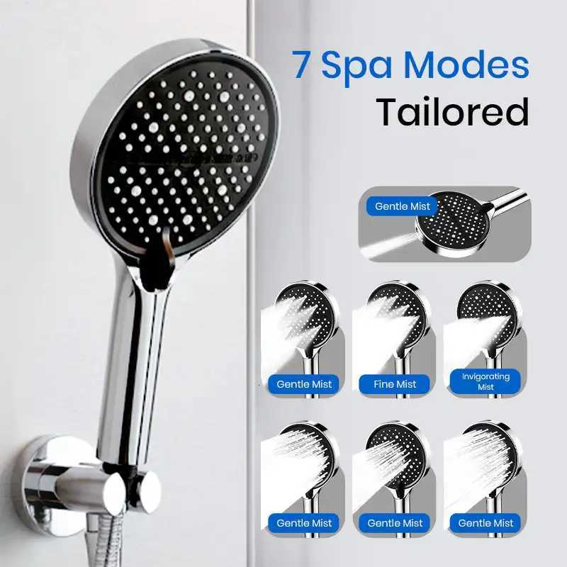 High Pressure Shower 15cm Big Panel Rainfall Bathro Shower 7-modes Large Flow Spray Nozzle Rainfall Shower Faucet Y251103qw