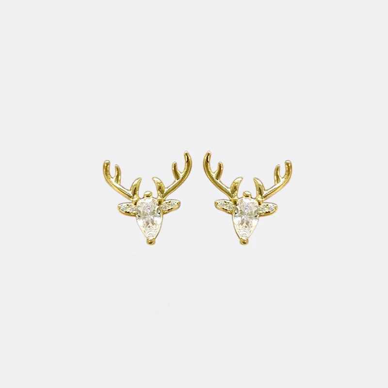 CAOSHI Exquisite Antlers Shape Stud Earrings for Women Elegant Accessories Daily Wearable Stud Earrings Gorgeous Christmas Gifts C251103