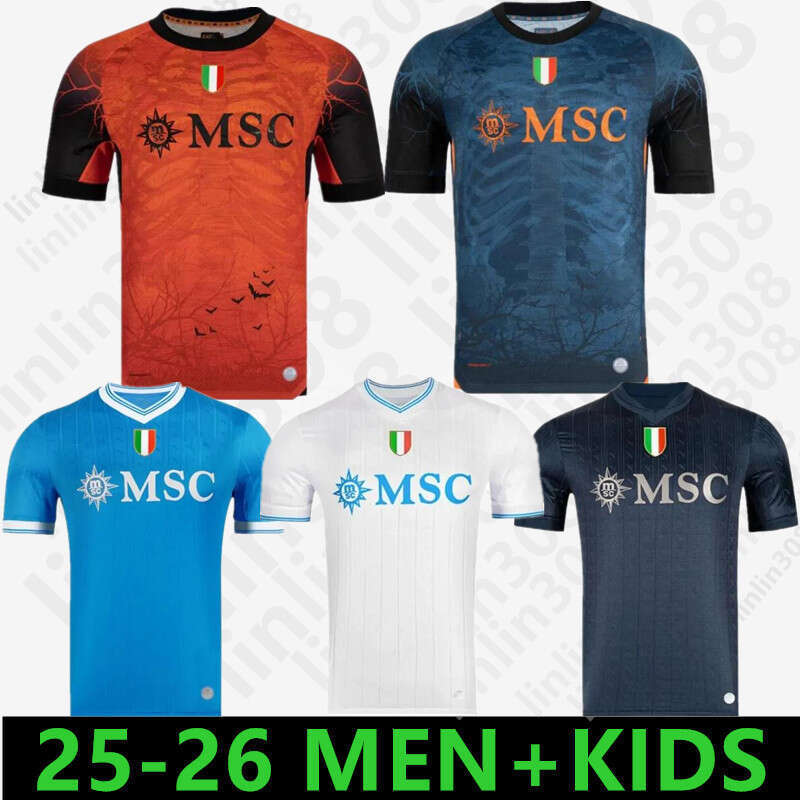 DE BRUYNE 25 26 SSC Napoli LUKAKU soccer jerseys Naples KVARATSKHELIA DI LORENZO LOBOTKA ANGUISSA POLITANO SPINAZZOLA NERES McTOMINAY Men Kids Kit Training Shirts
