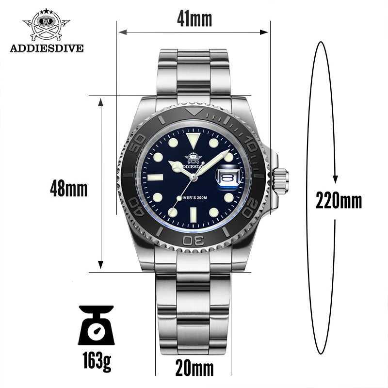 ADDIESDIVE Luxurious Mens Analog Quartz Watch BGW9 Luminous 20 Bar Waterproof Mens Diving Stainless Steel Men Watches H3W251104
