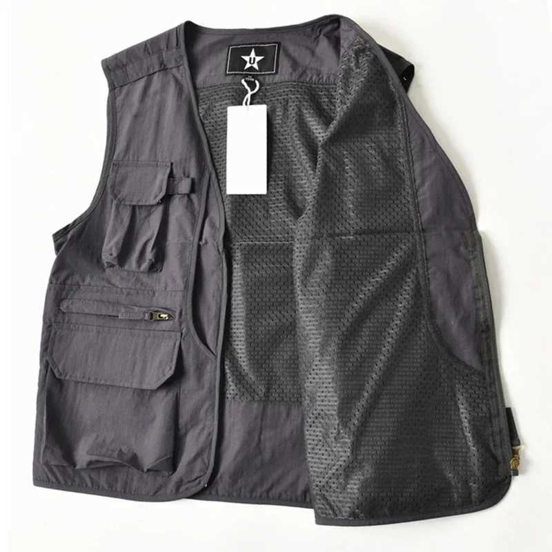 Summer New Outdoor Vests Men Utility US Tactical Multi-pocket Vest Techwear Outdoor Hiking Fishing Photography Safari Cargo Vest X250403