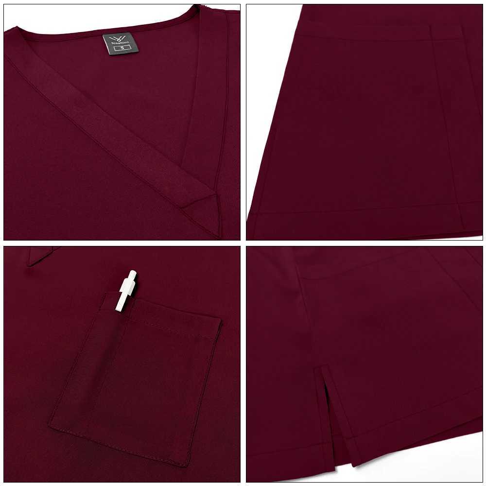 Unisex Navy Blue Suit Pet Shop Doctor Medical Surgery Workwear Scrubs Set Nurse Uniform Short Sleeve TopsPants Nursing Uniforms J251103