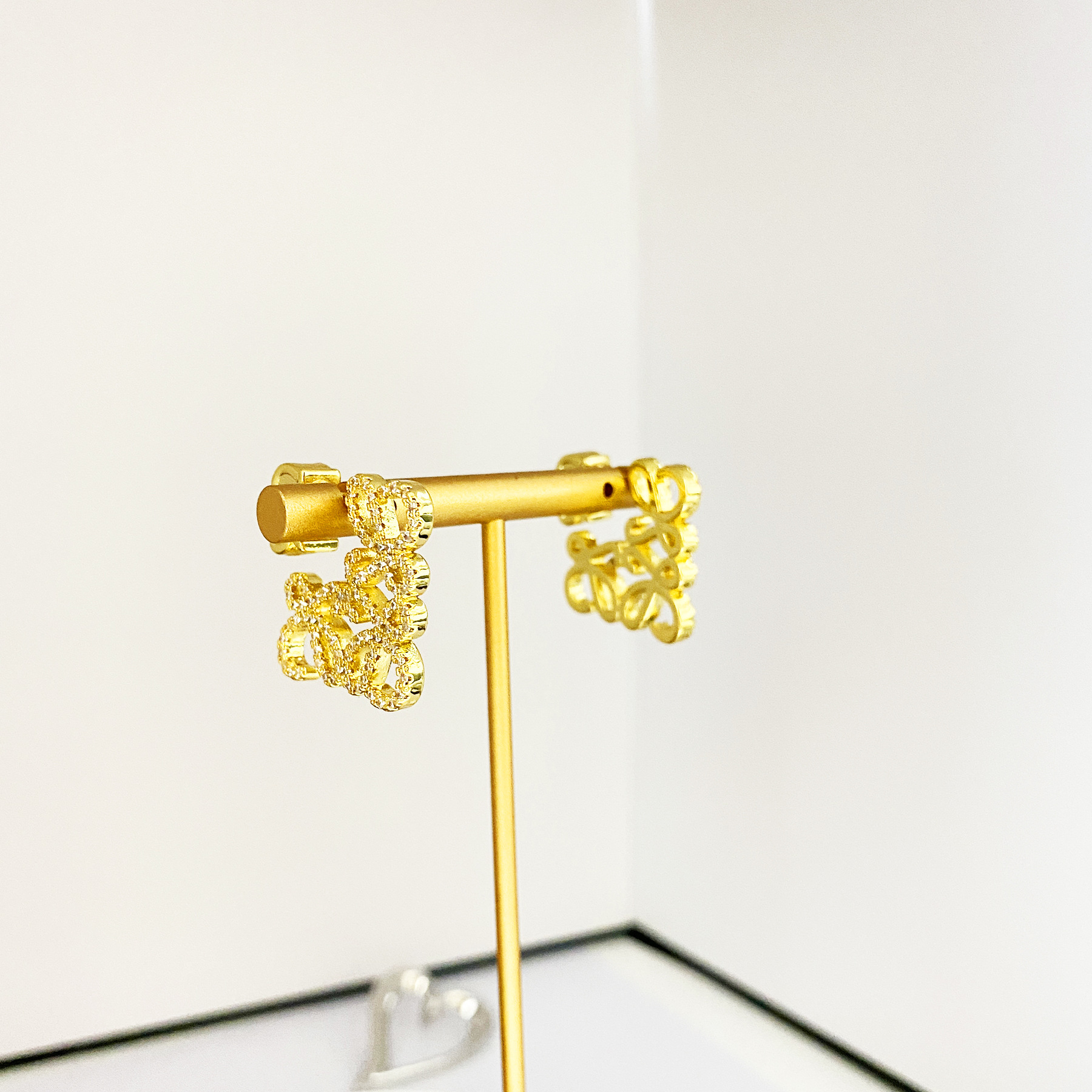 Semi Hollowed Out Sier Gold Color Earrings jewelry Women's Exquisite Gifts accessories