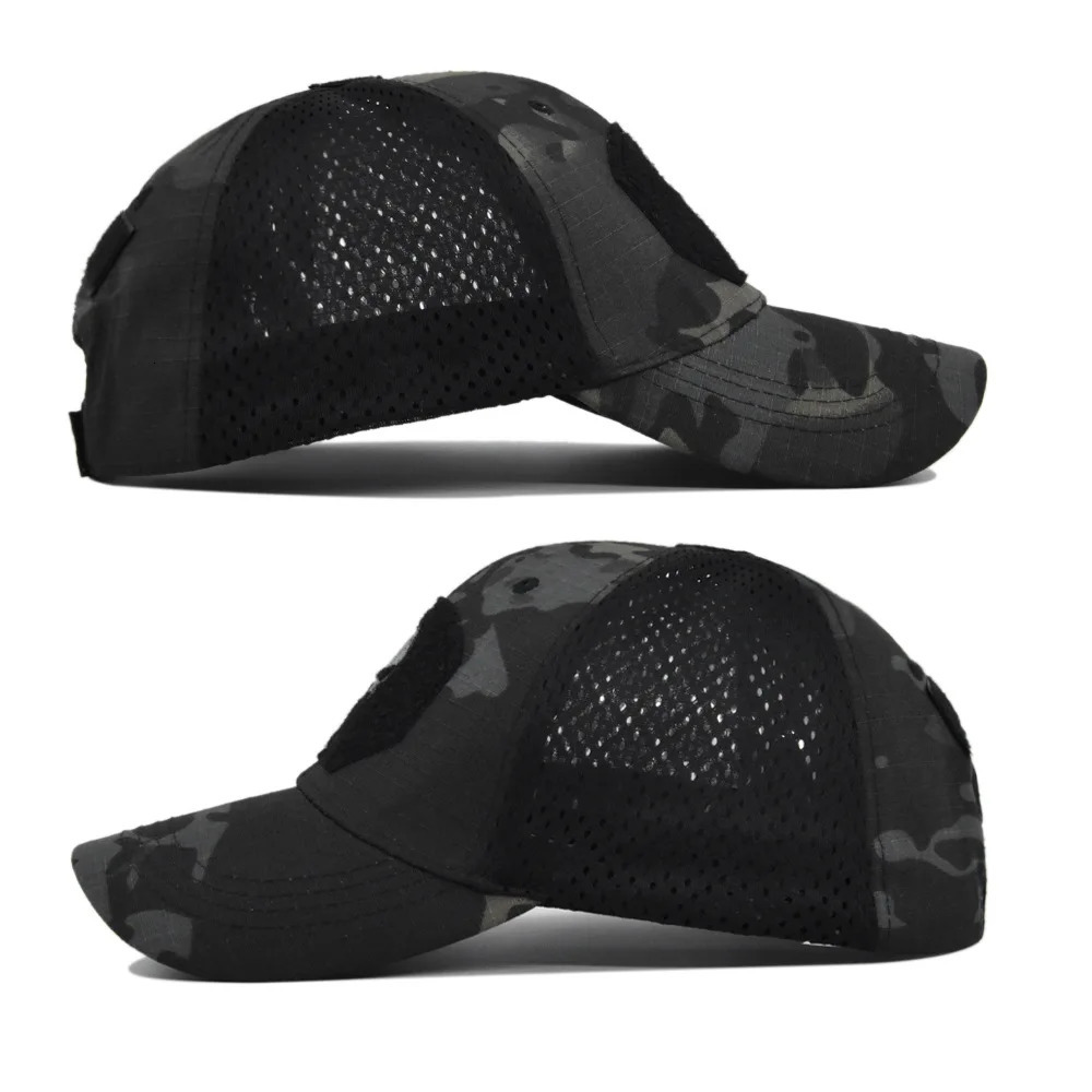 Men Women Skull Print Cap Outdoors Tactical Camouflage Mesh Baseball Caps Male Summer Sport Hiking Trucker Sunshade Hat 250402