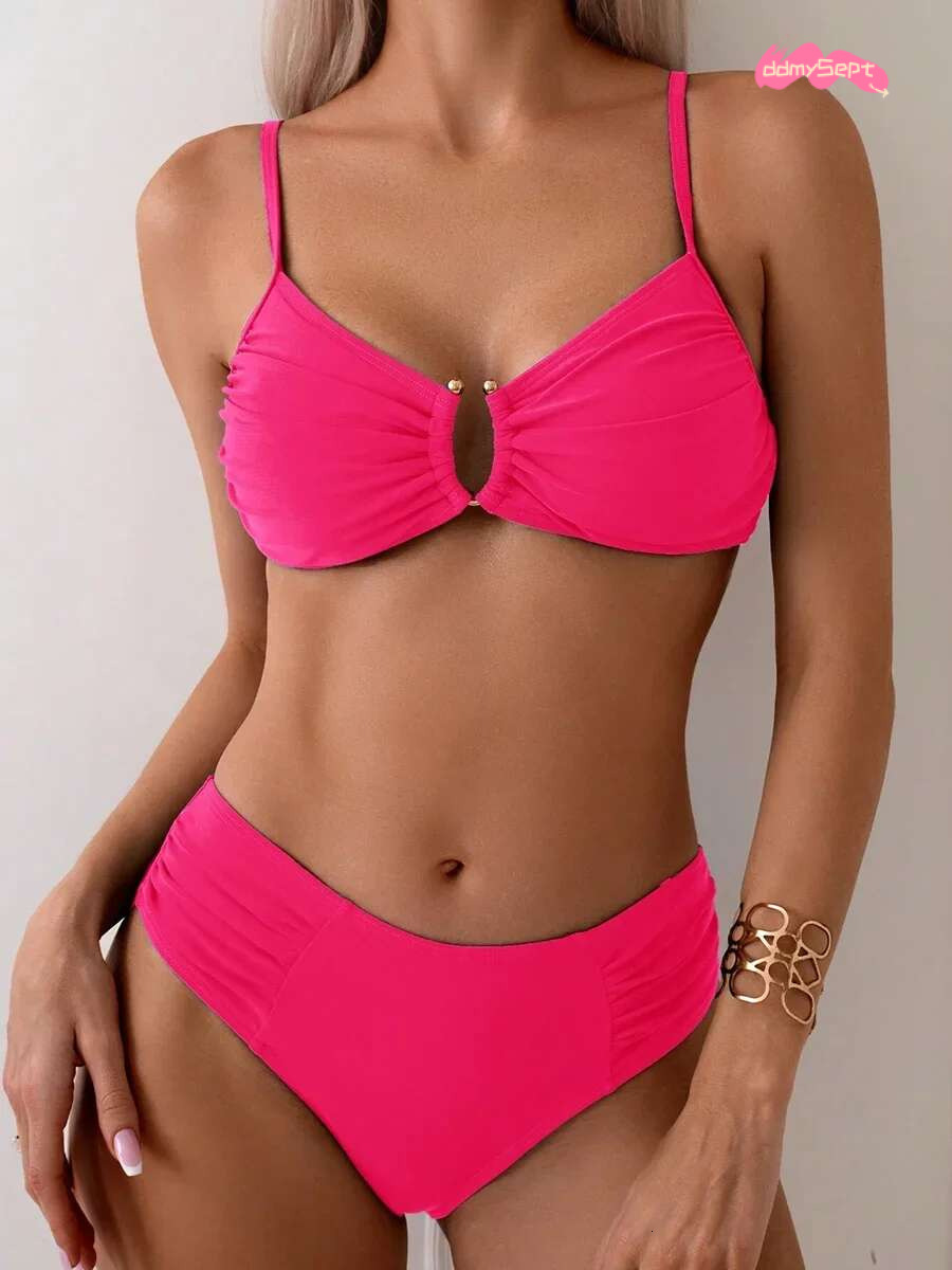 Sexy Bikini Women's Swimsuit 2025 Two-piece Swimwear High Waisted Bikinis Set Female Bathing Suit Push Up Swimming for Beachwear ddmySept