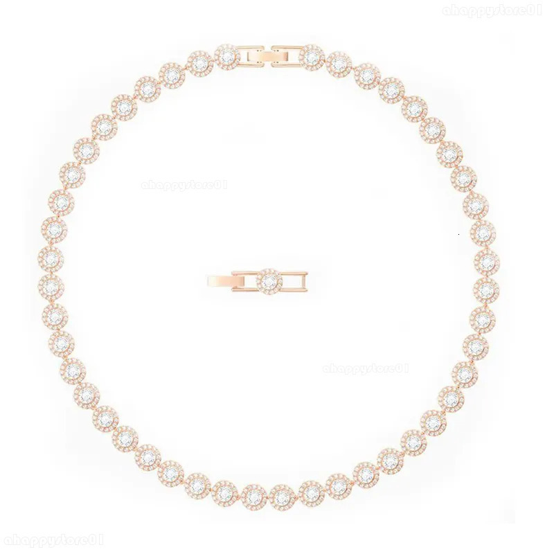 Swarovskilys Necklace New Classic Tennis Necklace Designer For Women Making Of Stainless Steel Plate Gold Necklace Jewelry Woman Inlaid Crystal Diamond 8e7