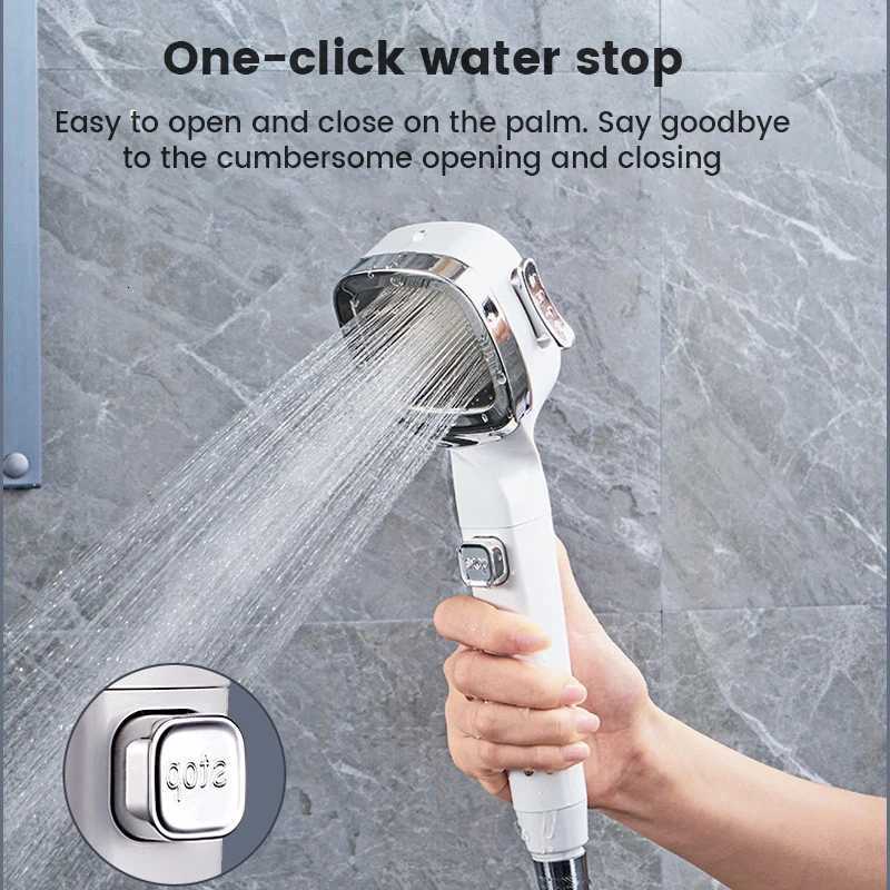 High Pressure Shower Saving 4 Modes Filter Adjustable Shower One-Key Stop Water Massage Eco Shower Bathro Accessories Y251103