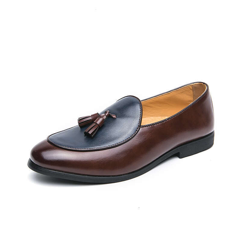 Men's casual leather 2024 Spring and Autumn new large Liu Su Le Fu color blocked 38-46 size driving shoes