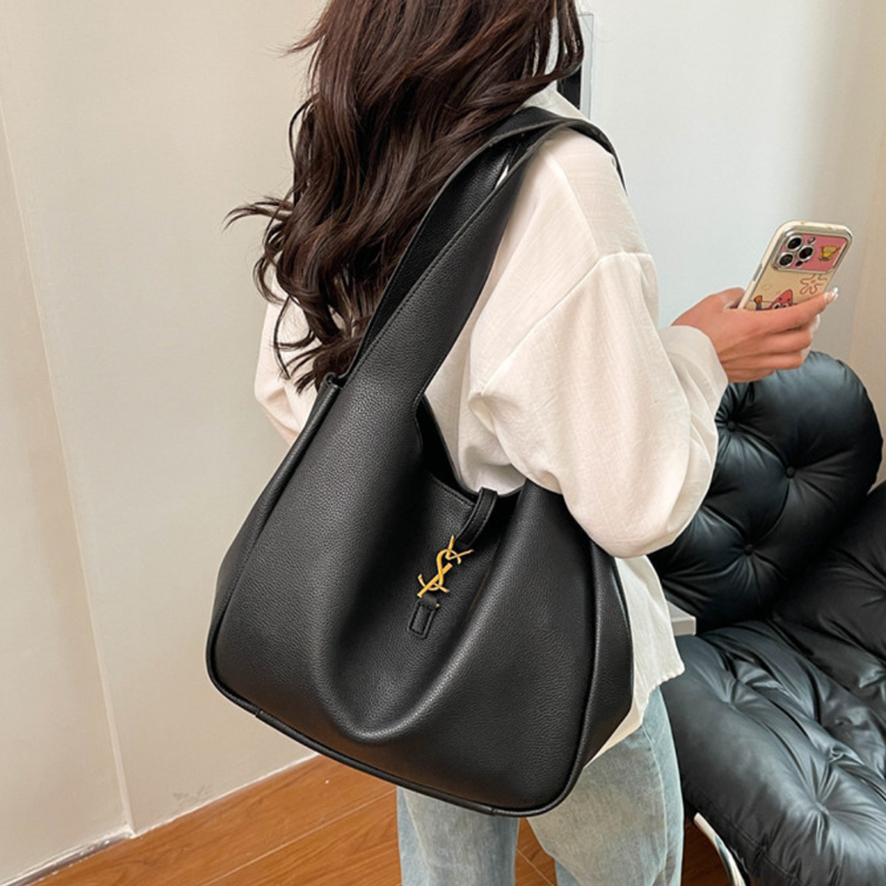 Stylish Luxury Tote Bag for Women Large PU Designer Handbag Shoulder Crossbody Bag Versatile Daily Use Shopping