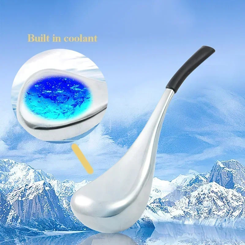 2PCS Ice Globes Spoon Massager Facial Skin Care Freeze Tool Stainless Steel Face Beauty Cryo Roller Cooling Massage Spa Ball 251030