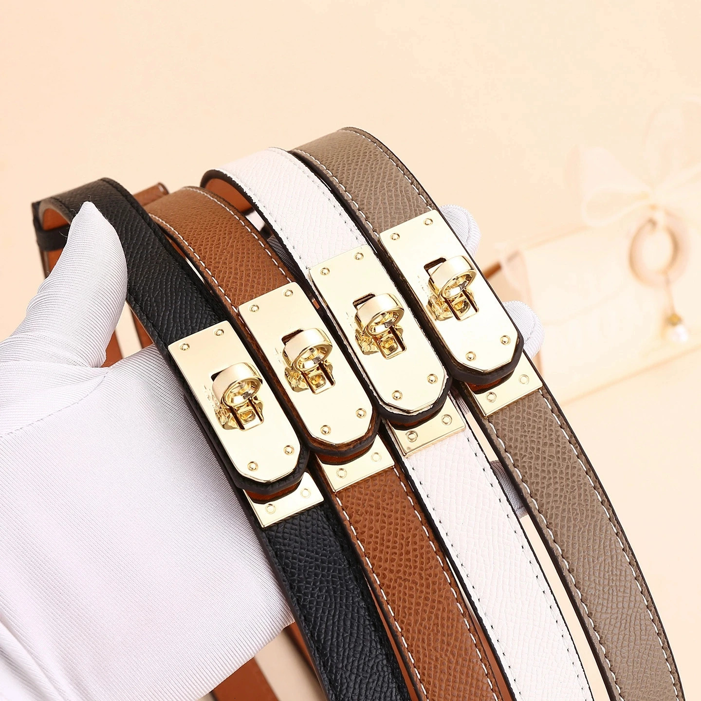 Waist belt accessory for dresses leather belt for women fashionable decoration for skirts and coats corset belt without holes 251031