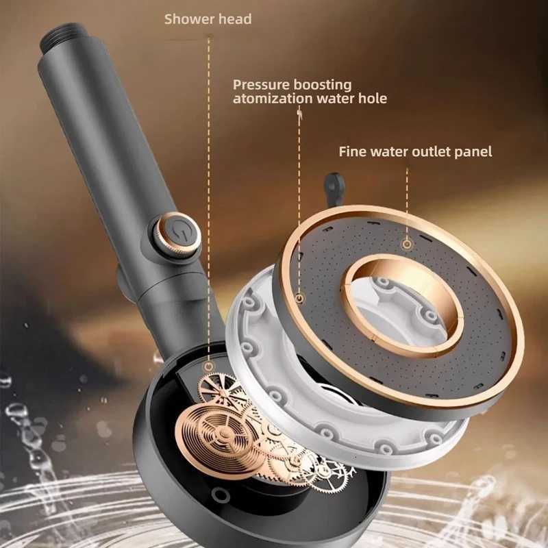 High Pressure Shower 3 Modes Adjustable Showers Water Saving OneKey Stop Water Spray Nozzle Bathro Faucet Accessorie Y251103