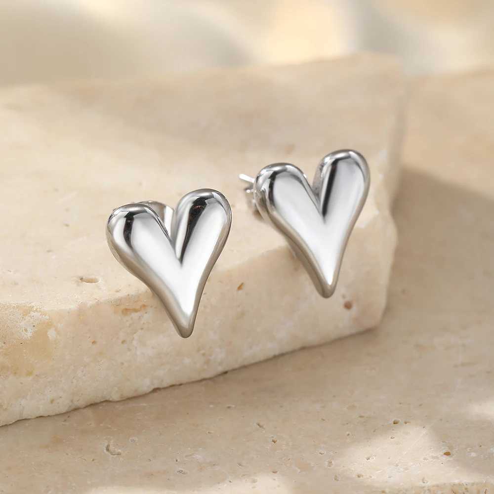 DOTIFI Stainless Steel Light Luxury Peach Heart Earrings Female Commuter Senior Sense Of Frill Earrings Jewelry Accessories C251103