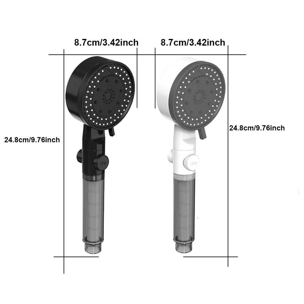 10 Spray One Touch Stop Filtered Shower HighPressure Handheld Water Saving Shower Fall Resistance Bath Shower Nozzle Y251103