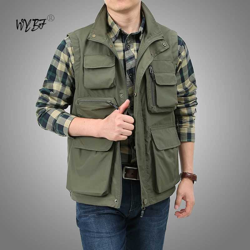 Summer New Pockets Men US Tactical Hiking Fishing Vest Mens Photographer Waistcoat Mesh Cargo Camping Climb Jacket Tool Vest X250403