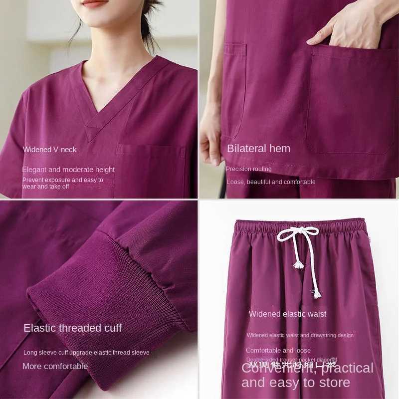 Cotton Summer Nurse Women Uniforms Medical Scrubs Clothes Nursing Beauty Agency Suit Pet Shop Veterinary Accessories Jogging J251103