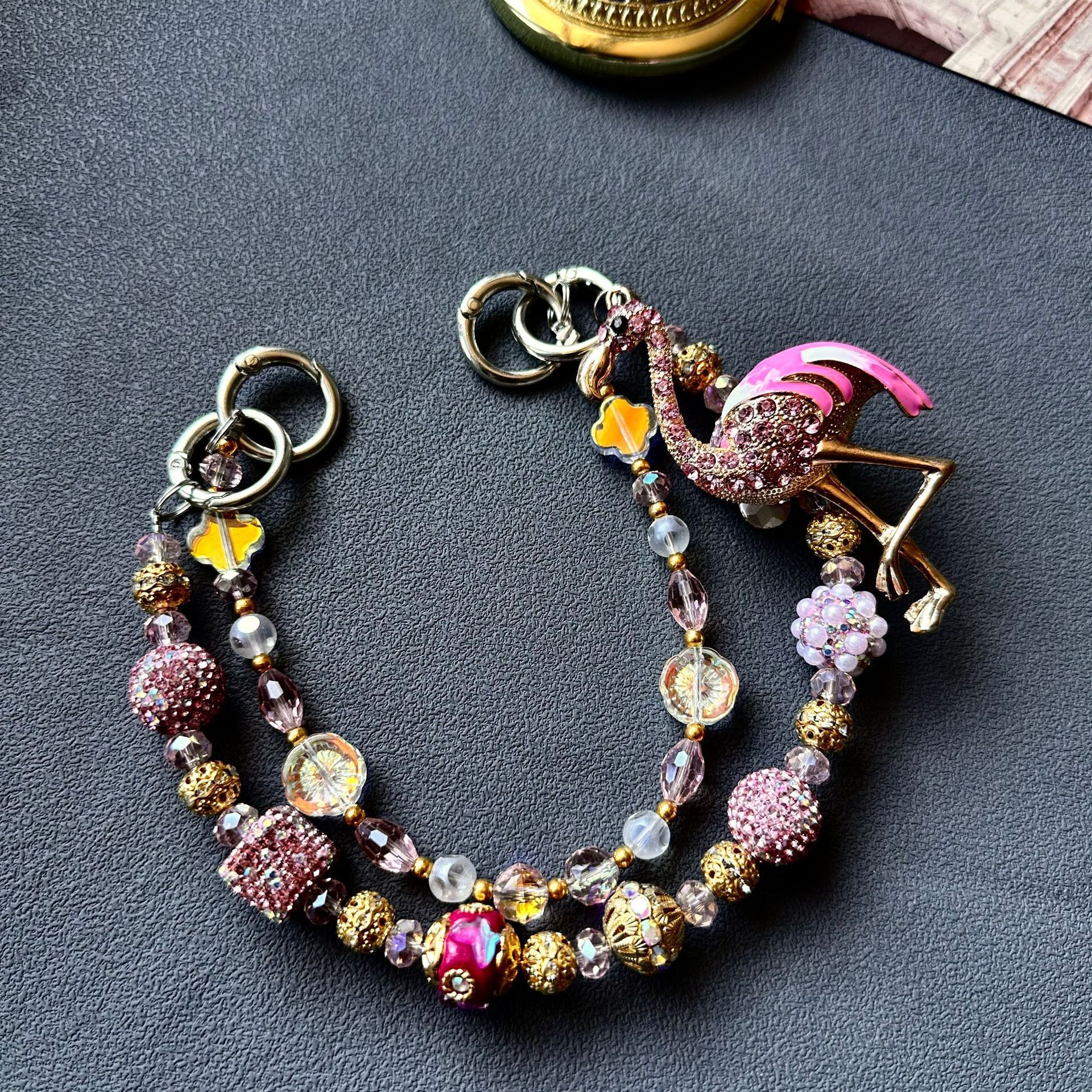 designer bag charm Heavy Craft Drill Rich Lady Live Room DIY Phone Bag Chain keychain designer