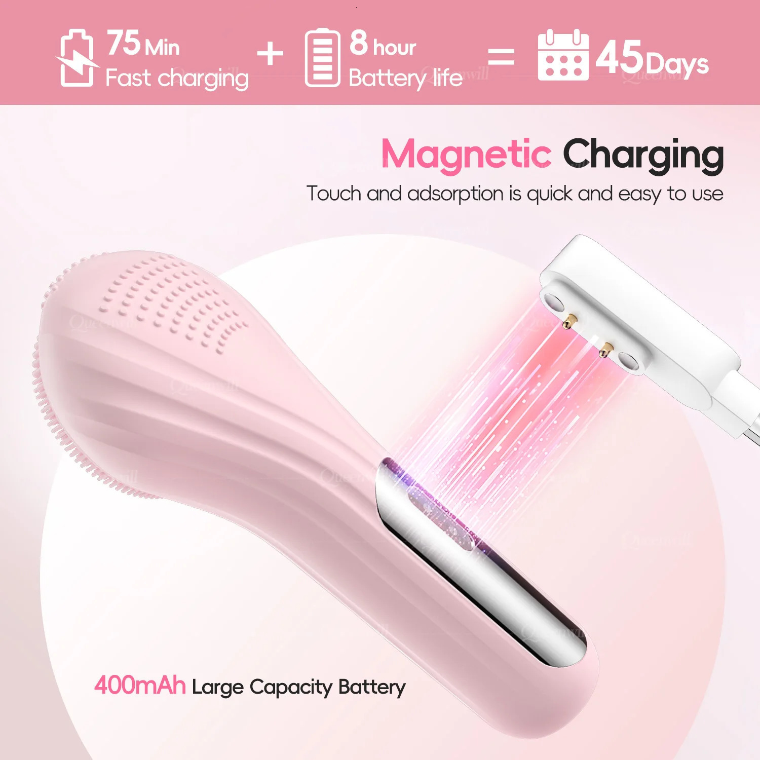 Electric Sonic Waterproof Facial Cleansing Brush Rechargeable compress Deep Pore Cleaner Silicone Cleanse Skincare Device 251030