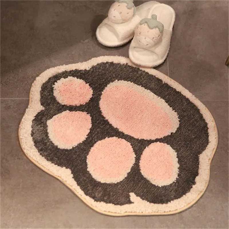 Cartoon Cats Paw Carpet Non-slip Water-absorbent Bathroom Bedroom Floor Mats Home Decoration Feet Pads Cute Fluffy Rugs Ins C251103