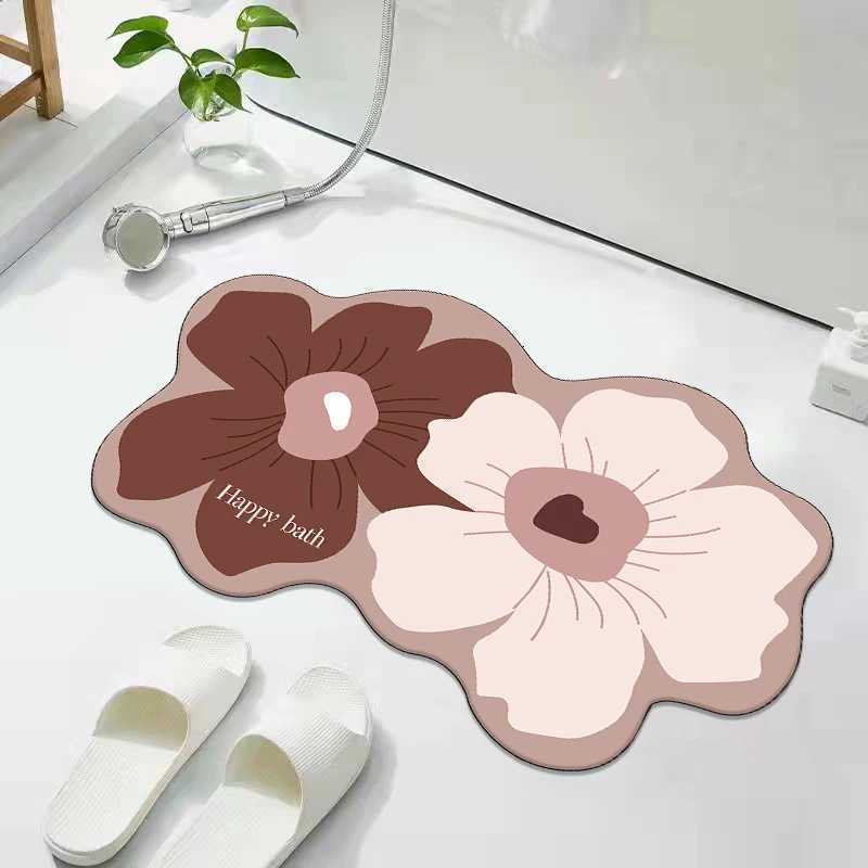 Japanese cartoon bathroom absorbent floor mat diatom mud foot mat toilet household anti-skid mat C251103